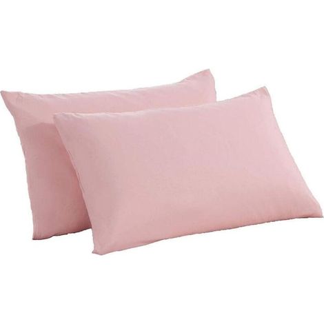 2 taies d'oreiller 50x70cm 100% coton taie d'oreiller anti-acariens pour la maison, taie d'oreiller d'hôtel (Lotus Powder-50x70cm)