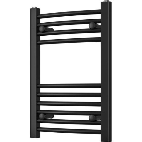 Zennor - Black Heated Towel Rail - H600mm x W400mm - Curved (1/3)