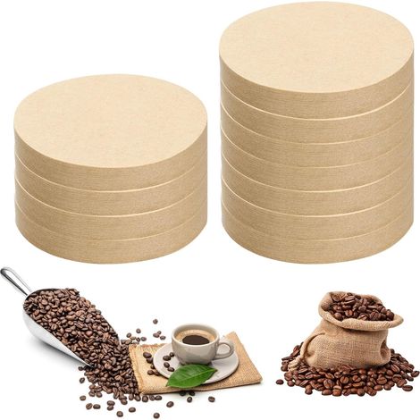 200 pièces non blanchies papier de filtre à café rond, filtres à papier espresso rond de 64 mm, papier de filtre à café pour espressomachines (1/5)
