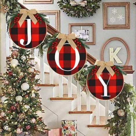 Guirlande de Noël-Décoration de porte-Décoration de fête de Noël-Ornements-Noël et nouvel an (1/4)