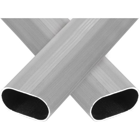 Barre en aluminium 15X30 Courbe 90º Argent 1X1Mts - JANI - Tringle de placard ovale cannelée (1/2)
