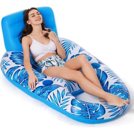 Flotteur de piscine gonflable pour adultes. avec porte-gobelets. idéal pour la piscine. le lac ou la plage (1/5)