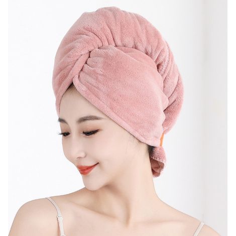 Toalla de microfibra para secar el cabello de mujer