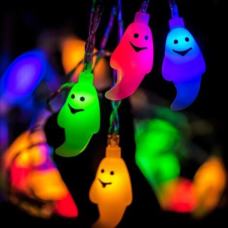Guirlande lumineuse d'Halloween avec 40 LED blanches en forme de fantôme-NANOTEH (1/5)