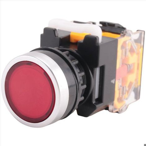 Bouton-Poussoir - LA38-110/203 - Momentané - Double Pôle Simple Lance - 220 V CA - Rouge - 10 Pièces (1/5)