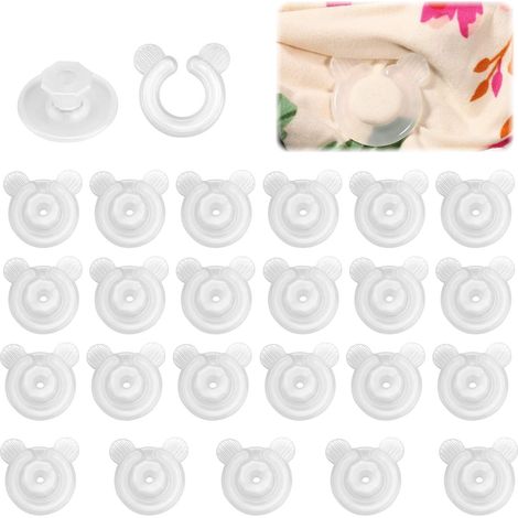 24 Pièces Couette Clips,Clip Couette Attache Couette Housse Antidérapantes Pince Couette Housse de Couette Clips pour Garder la Couette en Place (1/5)