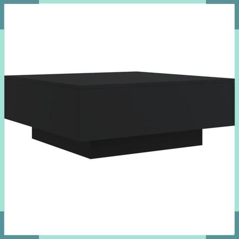 Table basse - 836589 - Carré 80x80 cm - Noir - Lumières LED intégrées (1/5)