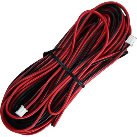 Câble électrique 2 Fils Noir et Rouge de 15 mètres, 22 AWG, 0,3 mm², pour connecter Un Panneau visiophone et Un Moniteur à 2 Fils (1/5)