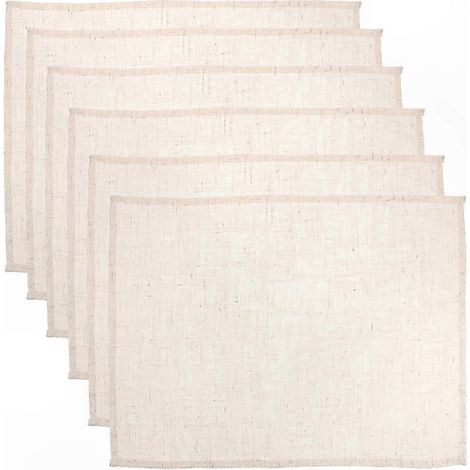 Ensemble de 6 sets de table en forme de cœur, mélange lin et coton, sets de table isolants pour la maison ou le restaurant (1/3)