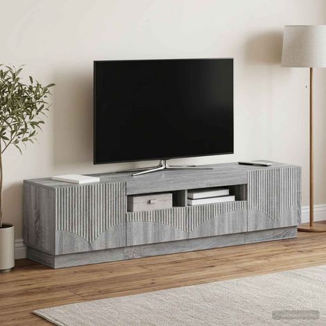 vidaXL LED TV Cabinet HOORN 3 pcs Grey Sonoma Engineered Wood (1/5)