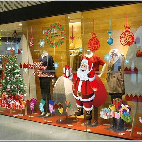 Christmas Window Stickers Decoration Santa Claus Christmas Tree DIY Window Sticker for Window Home Decoration (1/5)