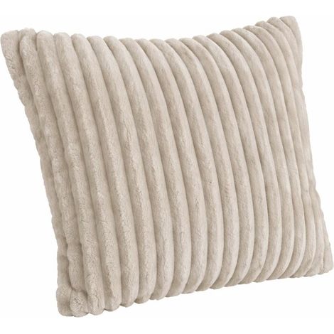 Coussin beige en velours côtelé RIVOLI