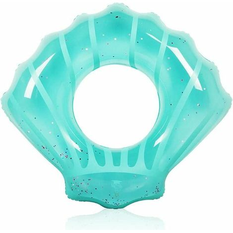 Aufblasbare Poolboje, Schwimmring, aufblasbarer Schwimmring mit Pailletten, muschelförmig, langlebig und sicher, perfekt für Poolpartys, Erwachsene und Kinder (grün) (1/5)
