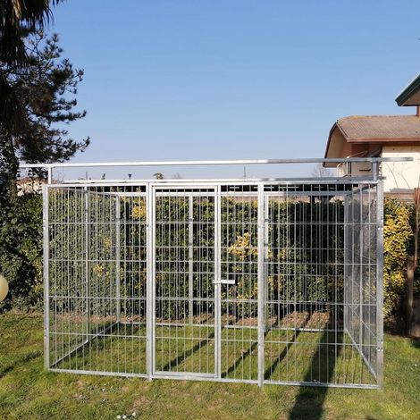 Box per cani in rete predisposto alla copertura zincato elettrolitico da 300x200x altezza 180 cm (1/5)
