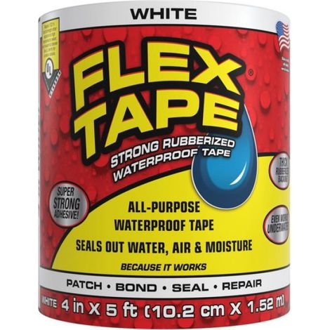 Ruban Adhesif Impermeable Blanc 10 cm x 1.5 m Flex Tape (1/5)