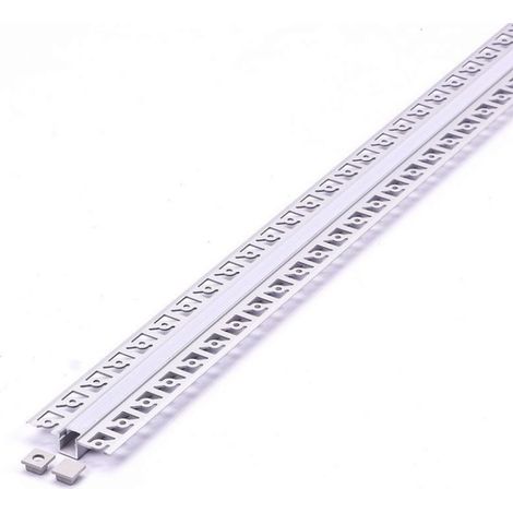 Perfil de aluminio V-TAC para tira LED empotrada (máx.: 9,5 mm) satinado 2 m (1/6)