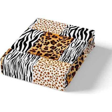 Parure de lit - Animaux Sauvages - Zèbre Léopard Girafe - 140x200cm - Microfibre - Impression 3D (1/4)