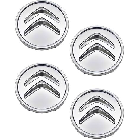 Lot de 4 enjoliveurs de Roue Noirs,pour Citroën 60 mm C1 C3 C4 C5 C6 DS3,Enjoliveurs de Roue en Alliage,Bonne stabilité (Argent) (1/5)