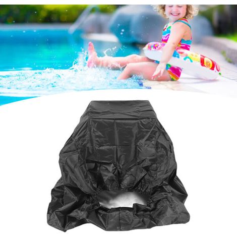 Housse de Protection pour Pompe à Chaleur de Piscine Extérieure, Imperméable, Revêtement Argenté, Oxford 420D Noir (1/5)