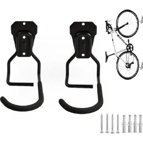 Ensemble de 2 crochets verticaux en L, support de vélo, crochet robuste pour support mural de vélo pour garage