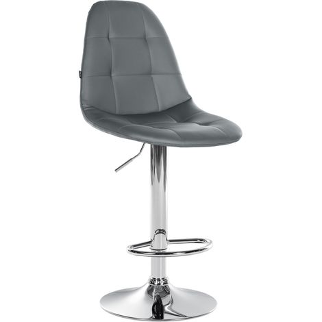Barhocker Elmore Kunstleder grau Metall in Chromoptik