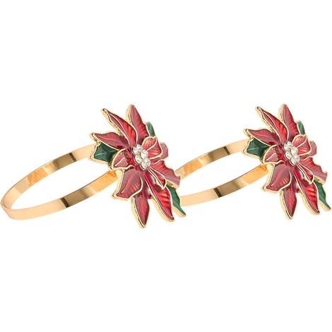Set di 2 portatovaglioli con motivo a poinsettia - Atmosphera créateur d'intérieur (1/2)