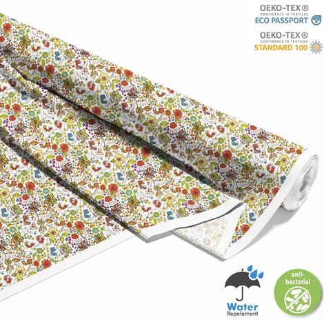 TISSUS DÉCORATIFS D'EXTÉRIEUR OXFORD - Motif fleurs colorées I DX392 (1/5)