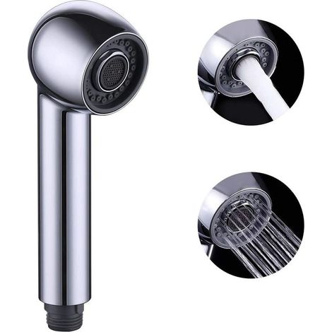 Pommeau de Rechange Pour Lave-vaisselle, 2 Types de Jets, Pommeau de Douche de Rechange Pour Robinet de Cuisine, Raccord d'évier, Douchette Universelle G1/2 Chromée (1/5)