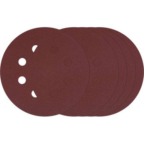 10 Pcs Disque De Ponçage 220 mm Grain 100 8 Trou Abrasif À Système Auto-Agriffant Pour Ponceuse Orbitale Aléatoire Adapté Pour Ponceuse À Placoplâtre Bois Meuble Métal, Rouge (1/5)