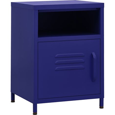 Maison Exclusive - Mesita de noche acero azul marino 35x35x51 cm (1/5)