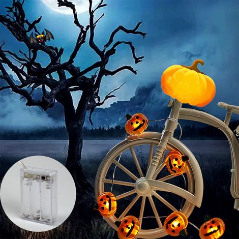 Guirlande Lumineuse Citrouille - 20 LED Rechargeable - 2,2 M - Décoration Halloween Intérieur Extérieur - 1 Pièce (1/5)
