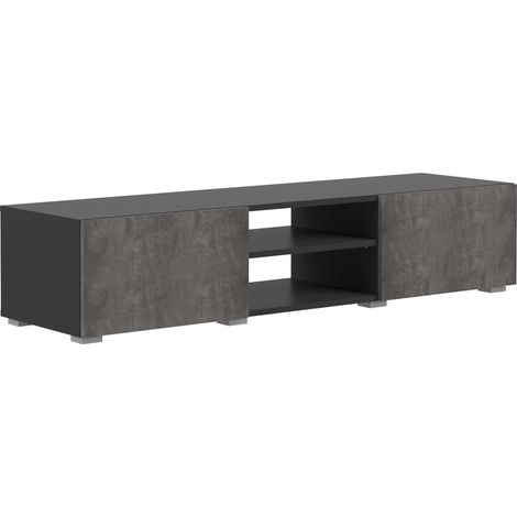 Meuble Tv Noir et Effet Béton 140x42x31 cm (1/5)