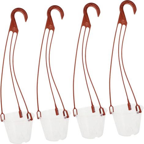 SHINEOFI Ensemble de 4 jardinières suspendues pour orchidées avec système drainage et crochets (1/5)