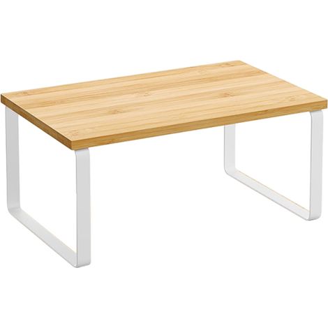 1 Étagère de comptoir, Bois pin et Fer, Organiseur cuisine, Salle de bain, Bureau (1/5)