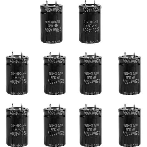 10Pcs 450V 220uF Radial Electrolytic Capacitor Set Electronic Component Kit 25x40mm