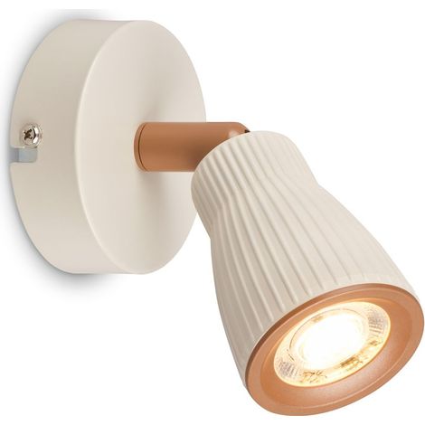 Briloner Applique LED Orientabile Ø8x8,5 cm 3,5W 400lm 3000K Bianco Caldo Faretto Girevole Grigio Caldo-Caffè - Lampada Da Parete Soggiorno Camera Corridoio (1/5)