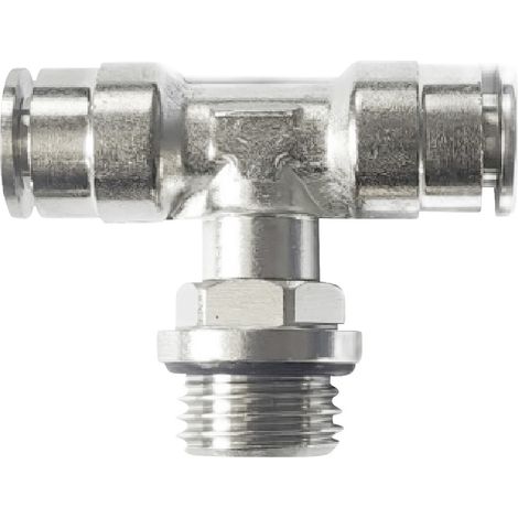 TRU COMPONENTS Raccord en T TC-14205568 MPB-G 8-01 Ø de tuyau: 8 mm Taille du filetage: G1/8" 1 pc(s