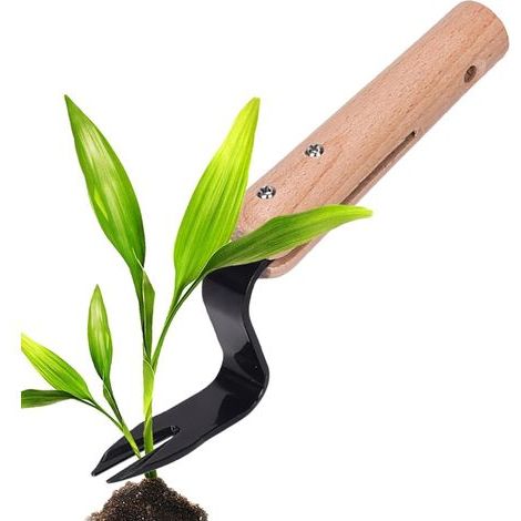 CCYKXA Garden hand fork, garden weed removal tool, steel garden weeding tool for weeding and transplanting, effective