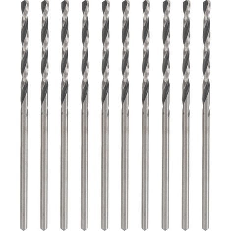 Lot de 10 forets hélicoïdaux à tige droite en acier rapide, outils électriques, processus de meulage à tige droite, diamètre de foret de 1.6 mm (1/5)