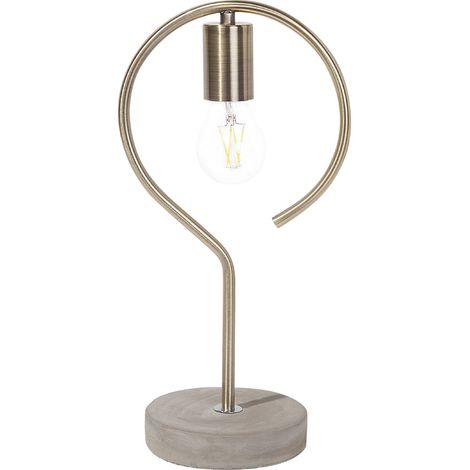 Lámpara de mesa color latón metal base de hormigón estilo industrial Jucar
