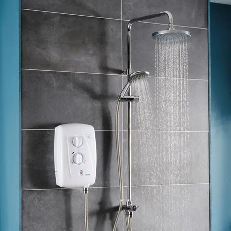 Triton T80Z Fast Fit DuElec White 10.5kW Electric Shower + Dual Rainshower Head (1/5)