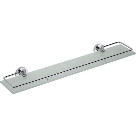 Sapho X-Round - Étagère avec barre pliante, longueur 600 mm, verre/chrome XR600 (1/2)