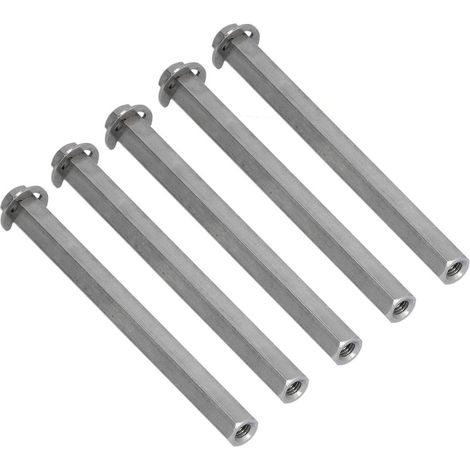 Fünf sechseckige Edelstahlwellen der Serie 4106 mit 8 mm Durchmesser und Sicherungsringnuten sind erhältlich. Kompatibel mit den Gobilda- und Tetrix-Teilenummern 4106-4008-0560. (1/5)