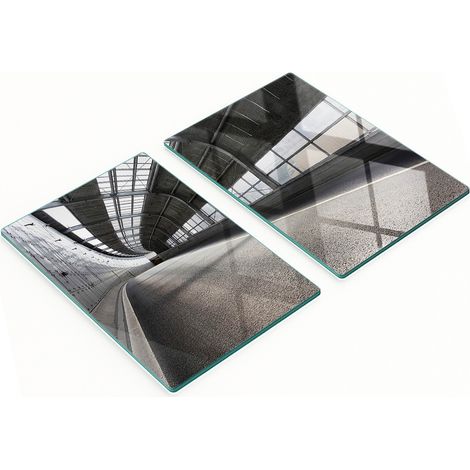 Taglieri decorativi in vetro temperato con motivo "Strada nel tunnel" 2x40x52 cm (1/5)