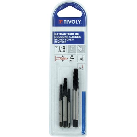 Tivoly 51111041234 Blister di 4 estrattori di viti
