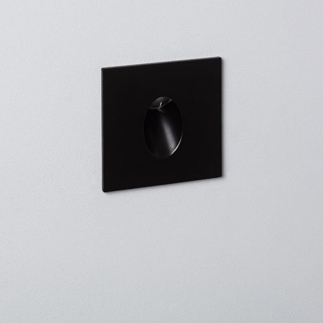 Baliza LED Empotrable Pared Cuadrado Aluminio Adam 3000K Negro Blanco Cálido