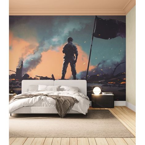 papier peint guerre - dernier soldat - 150 x 250 cm (1/2)