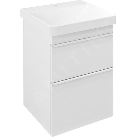 SITIA Meuble sous-vasque 2 tiroirs 46,4x70x44,2cm, blanc mat (1/5)