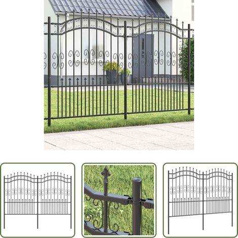 vidaXL Clôture moderne -  Clôture de jardin Gris 240 x 202,5 cm Acier peint par poudre (1/5)