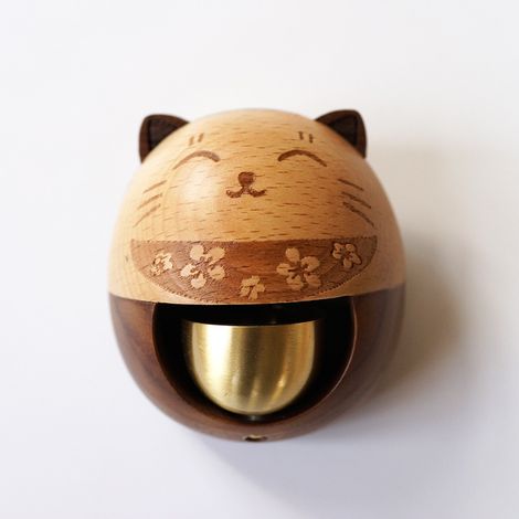 Carillon de porte chat porte-bonheur, cloche en laiton, signal d'entrée, idéal pour la décoration de la maison, de l'entrée ou d'un magasin, parfait comme cadeau de pendaison de crémaillère (1/4)